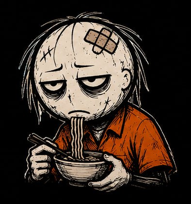 Lifer eating alone